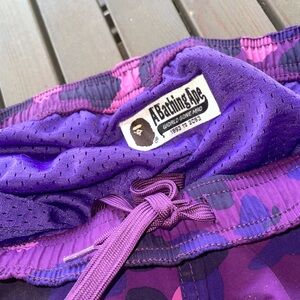 Purple Bape swim shorts
